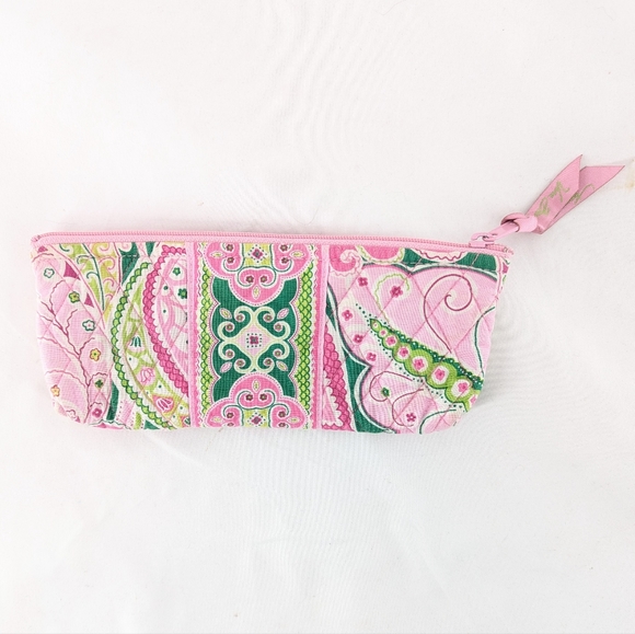 3/$20 Vera Bradley Pinwheel Pink Brush and Pencil Cosmetic Case - Picture 2 of 9